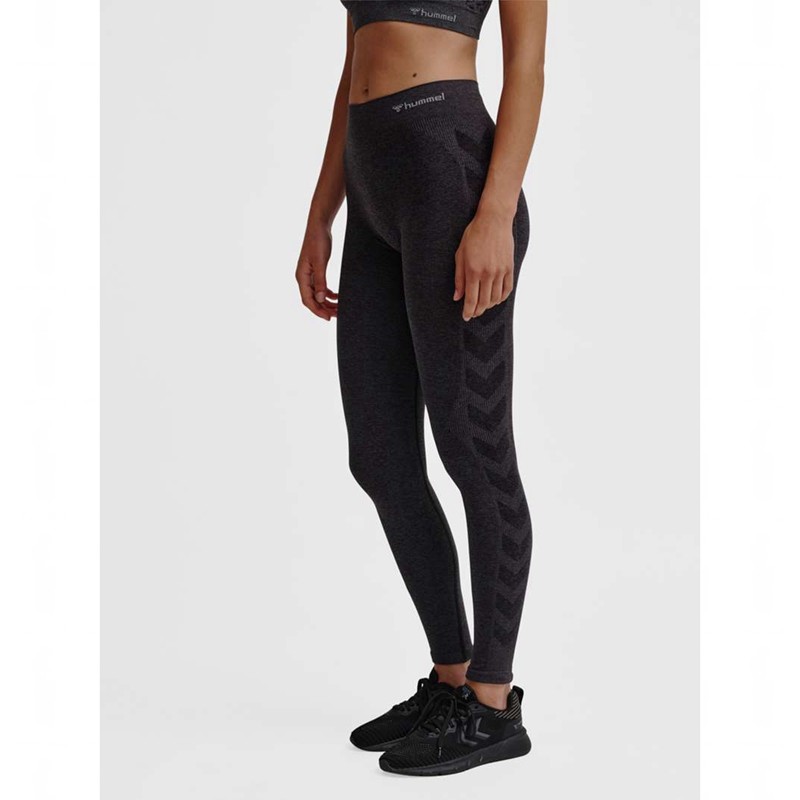 Hummel Ci Seamless Mid Waist Strumpbyxor Dam Svarta | 284634-624