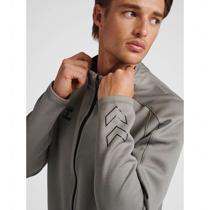 Hummel Cima Xk Zip T-shirt Herr Grå | 049344-171