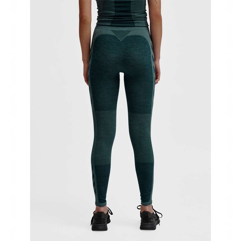 Hummel Clea Seamless Mid Waist Strumpbyxor Dam Gröna | 978668-274