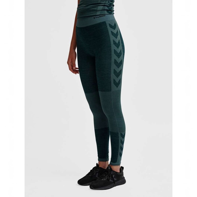 Hummel Clea Seamless Mid Waist Strumpbyxor Dam Gröna | 978668-274