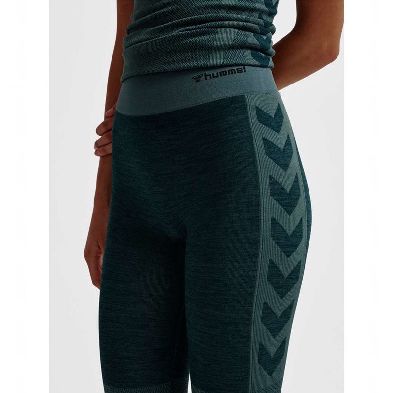 Hummel Clea Seamless Mid Waist Strumpbyxor Dam Gröna | 978668-274