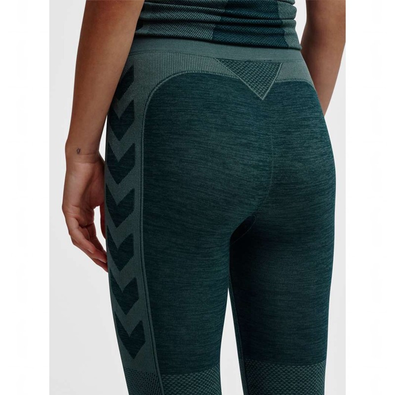 Hummel Clea Seamless Mid Waist Strumpbyxor Dam Gröna | 978668-274