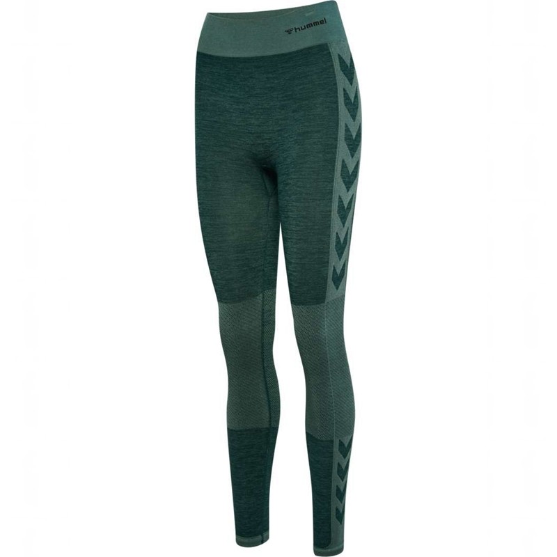 Hummel Clea Seamless Mid Waist Strumpbyxor Dam Gröna | 978668-274