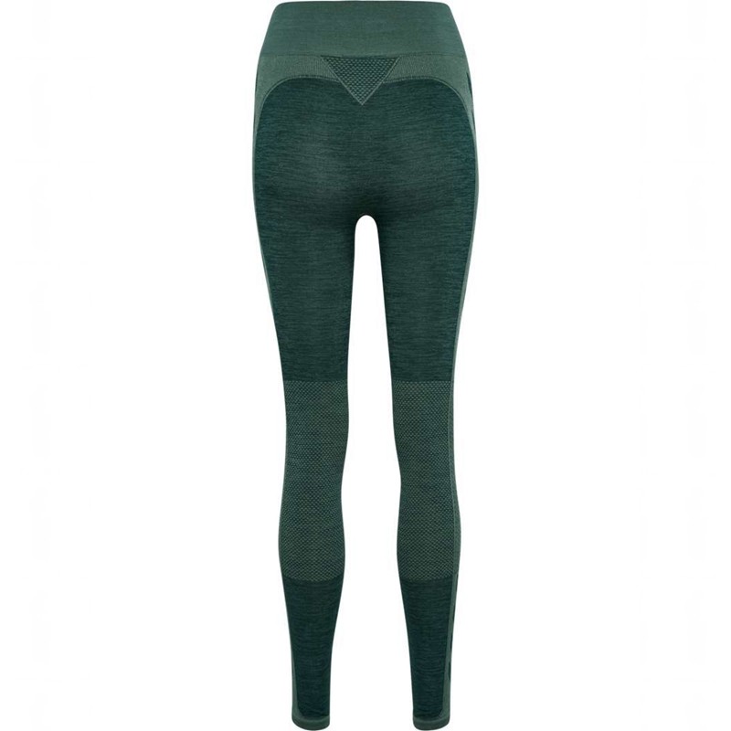 Hummel Clea Seamless Mid Waist Strumpbyxor Dam Gröna | 978668-274
