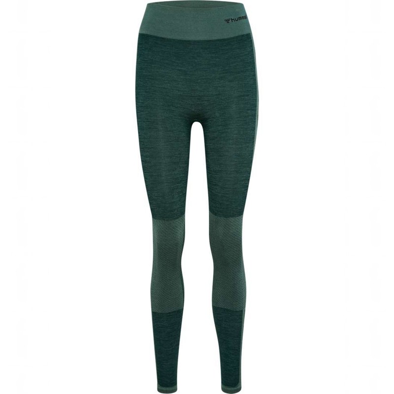 Hummel Clea Seamless Mid Waist Strumpbyxor Dam Gröna | 978668-274