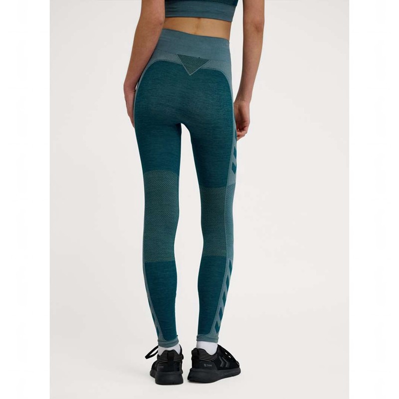 Hummel Clea Seamless Mid Waist Strumpbyxor Dam Blå | 932816-457
