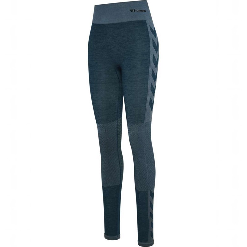 Hummel Clea Seamless Mid Waist Strumpbyxor Dam Blå | 932816-457