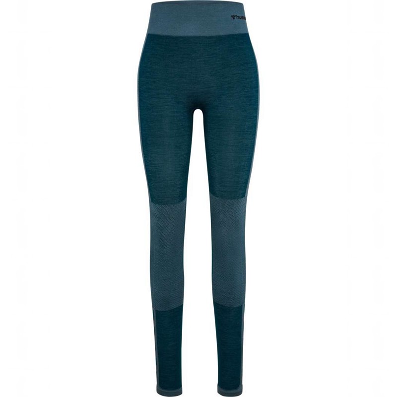 Hummel Clea Seamless Mid Waist Strumpbyxor Dam Blå | 932816-457