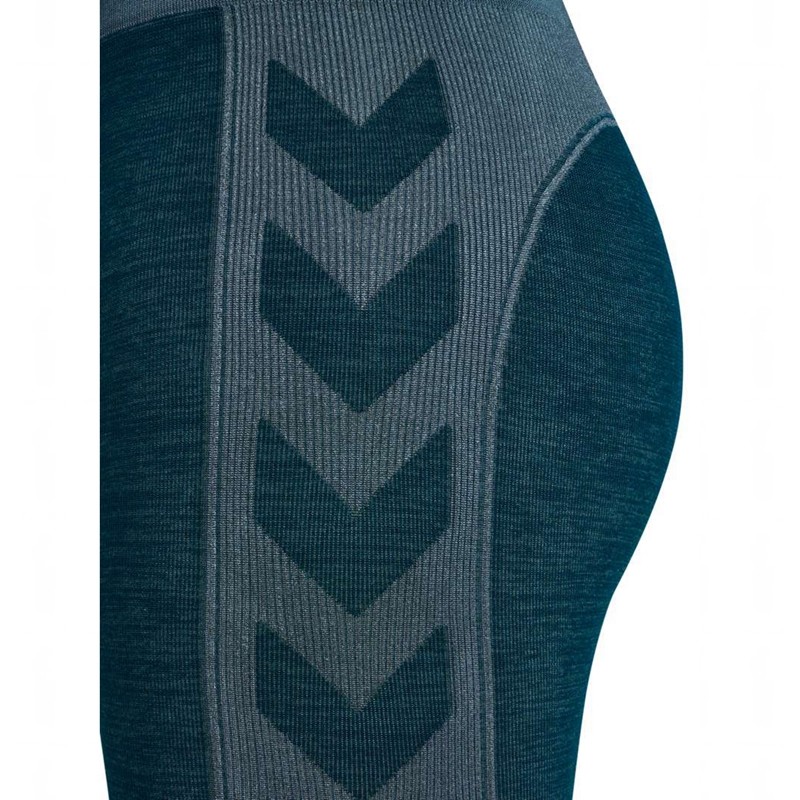 Hummel Clea Seamless Mid Waist Strumpbyxor Dam Blå | 932816-457