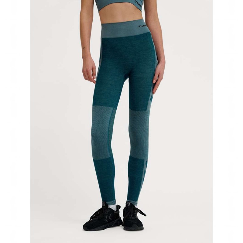 Hummel Clea Seamless Mid Waist Strumpbyxor Dam Blå | 932816-457