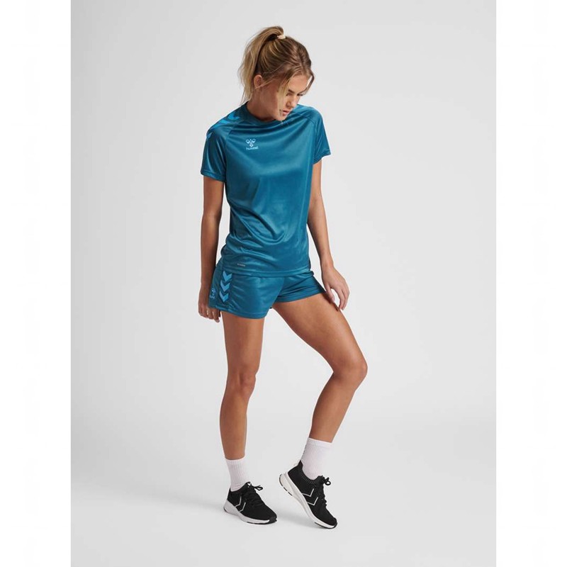 Hummel Core Xk Core Poly S/S T-shirt Dam Blå | 583549-726