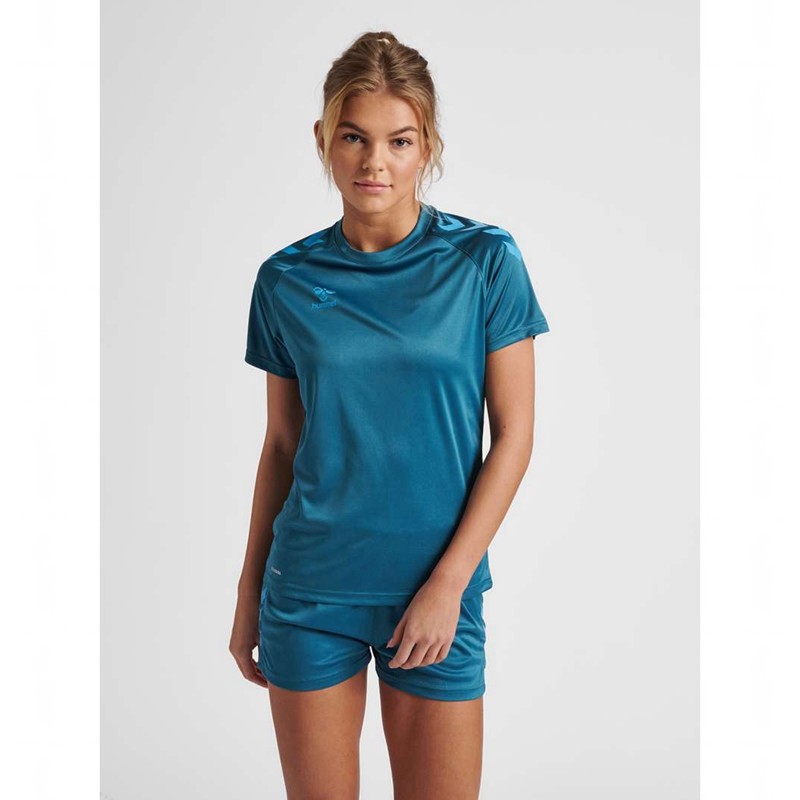 Hummel Core Xk Core Poly S/S T-shirt Dam Blå | 583549-726