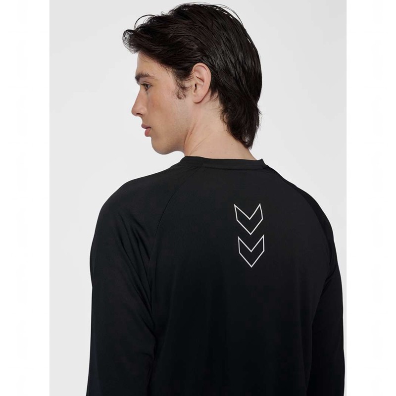Hummel Court Light Weight L/S T-shirt Herr Svarta | 227729-236