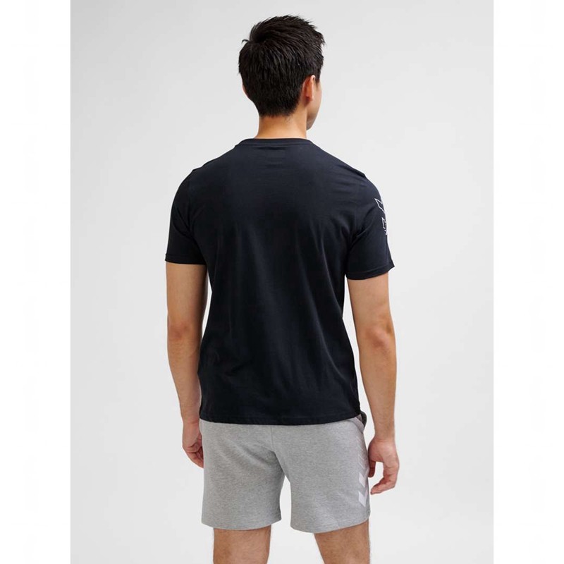 Hummel Elemental Chevron Cotton T-shirt Herr Svarta | 152104-089