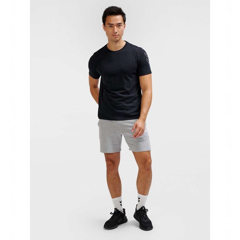 Hummel Elemental Chevron Cotton T-shirt Herr Svarta | 152104-089