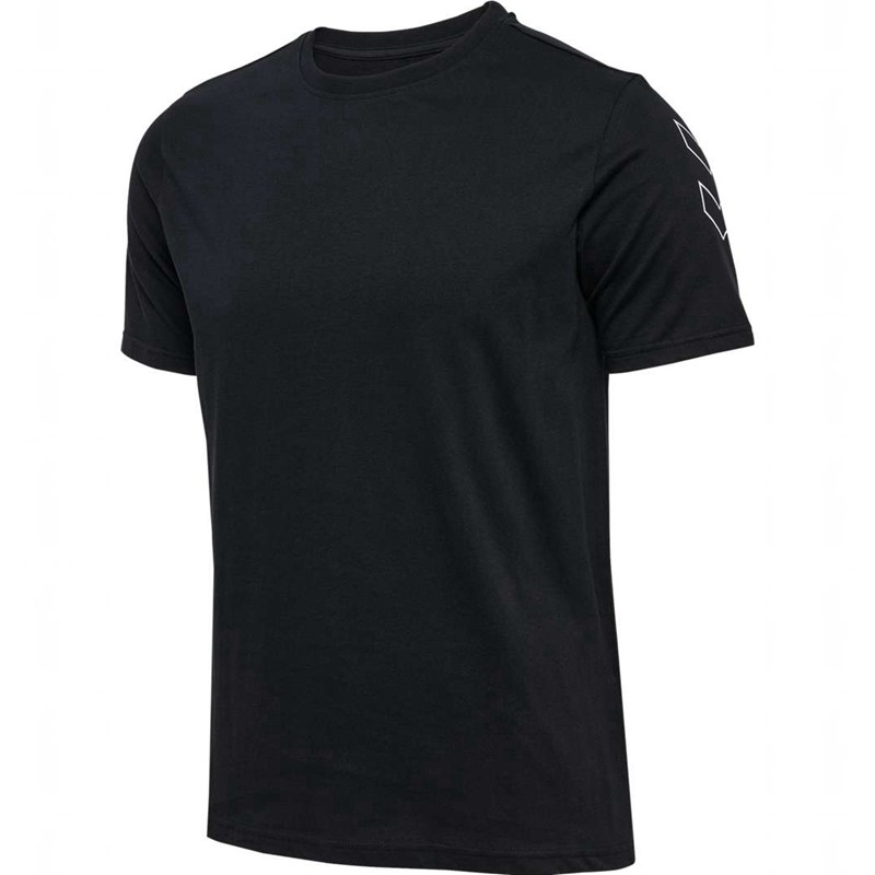 Hummel Elemental Chevron Cotton T-shirt Herr Svarta | 152104-089