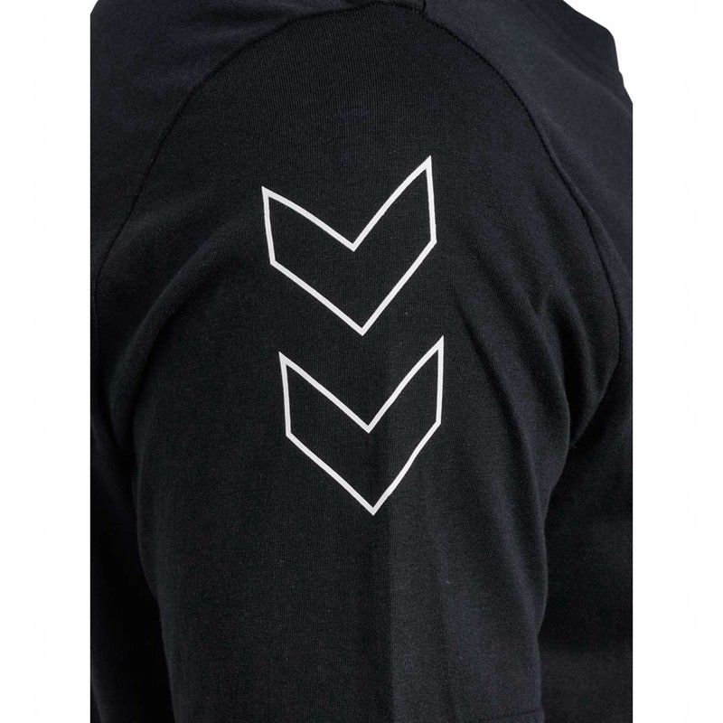 Hummel Elemental Chevron Cotton T-shirt Herr Svarta | 152104-089