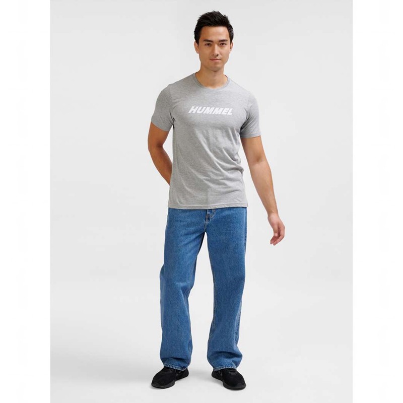 Hummel Elemental Logo Cotton T-shirt Herr Grå | 902248-014