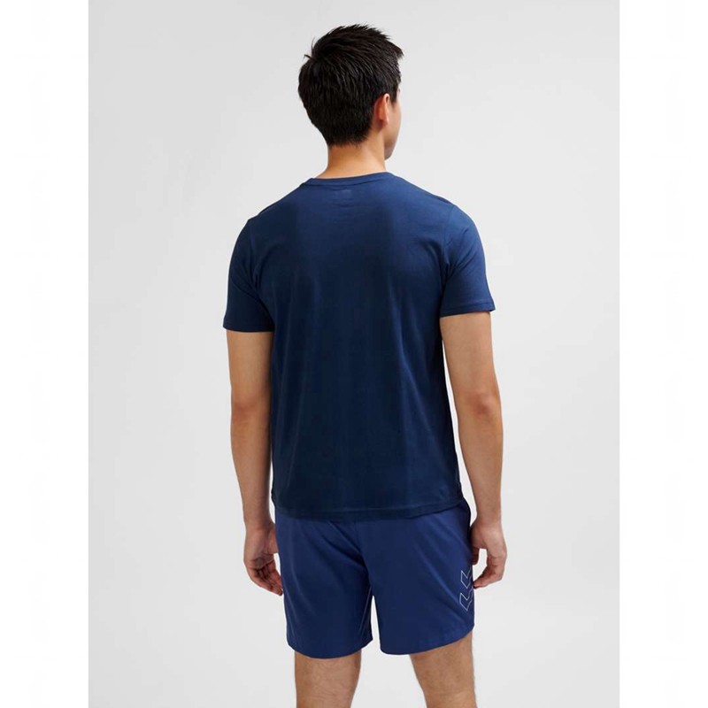 Hummel Elemental Logo Cotton T-shirt Herr Marinblå | 570910-207