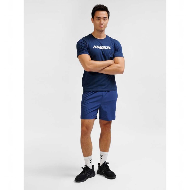 Hummel Elemental Logo Cotton T-shirt Herr Marinblå | 570910-207