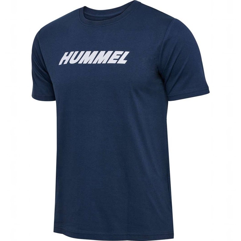 Hummel Elemental Logo Cotton T-shirt Herr Marinblå | 570910-207