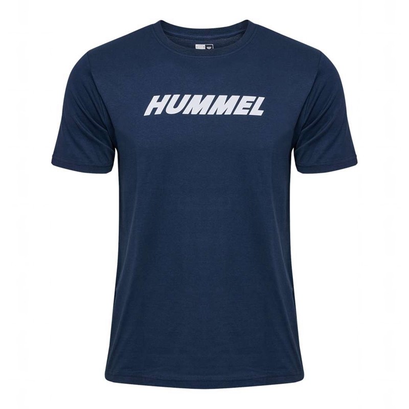Hummel Elemental Logo Cotton T-shirt Herr Marinblå | 570910-207