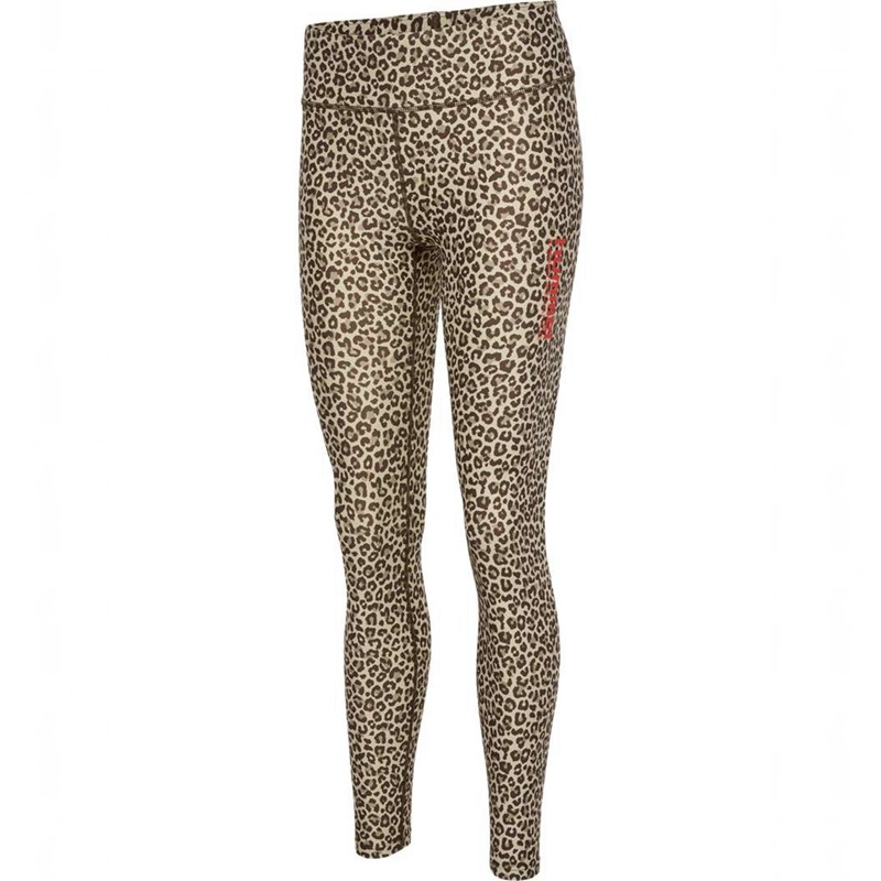 Hummel Fast Mid Waist Strumpbyxor Dam Leopard | 935430-155