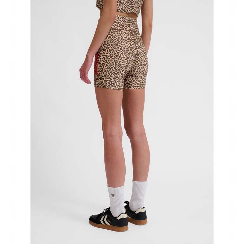 Hummel Fast Mid Waist Tight Shorts Dam Leopard | 926689-201