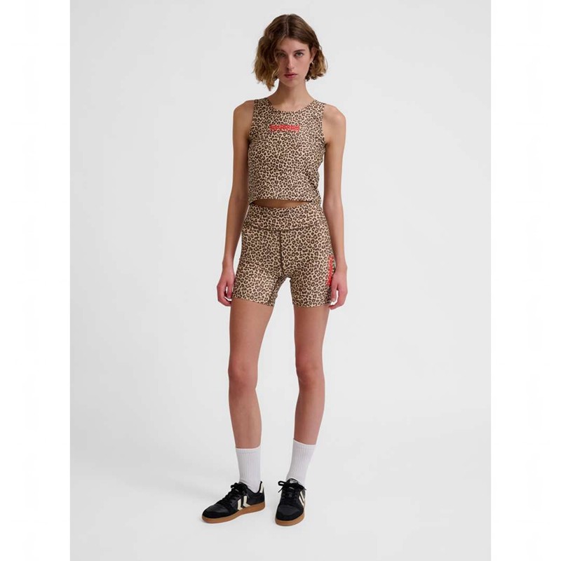 Hummel Fast Mid Waist Tight Shorts Dam Leopard | 926689-201