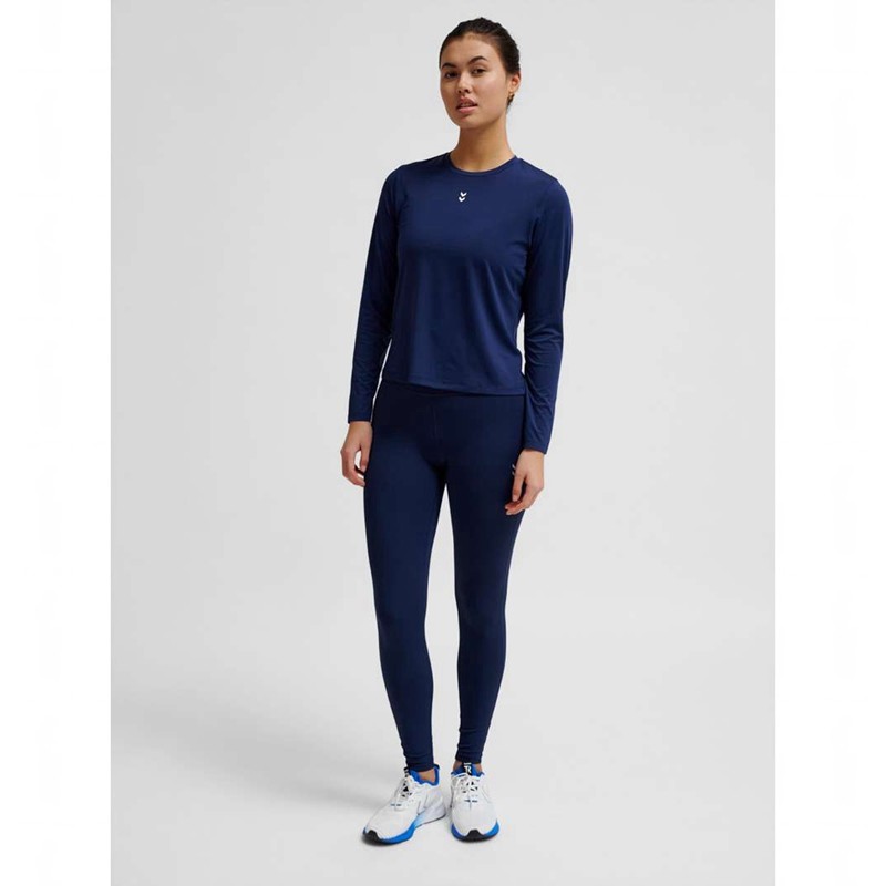 Hummel Fast W L/S T-shirt Dam Marinblå | 401085-778