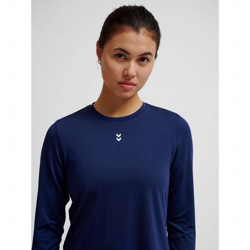 Hummel Fast W L/S T-shirt Dam Marinblå | 401085-778