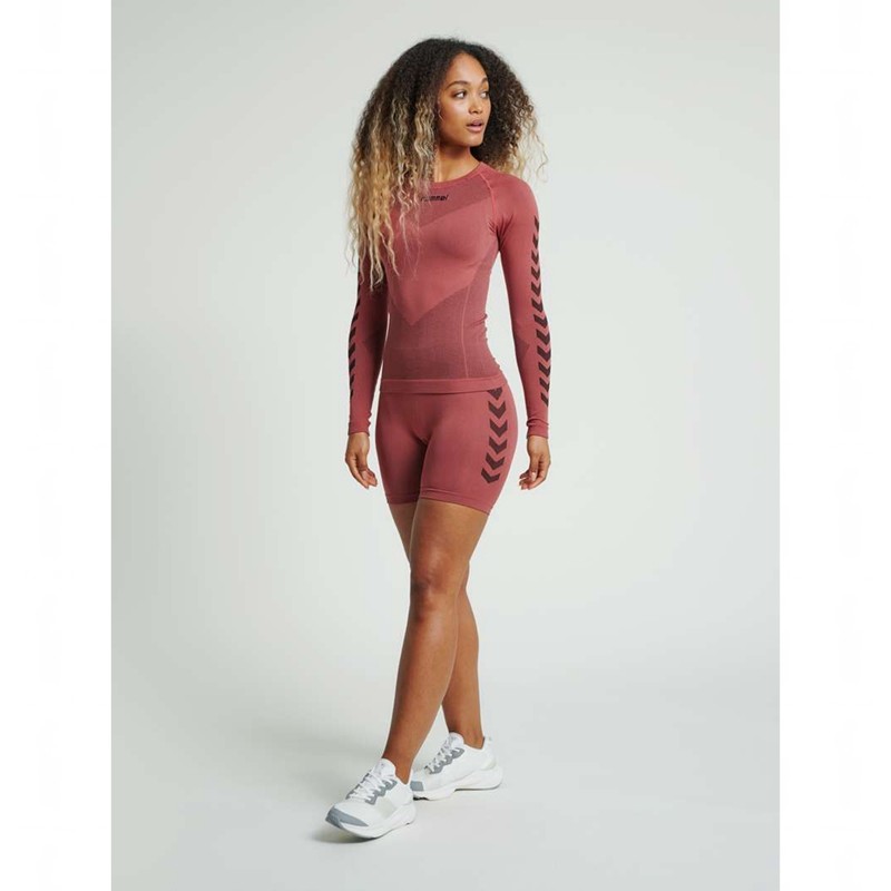 Hummel First Seamless Tr Sht Tigh W Shorts Dam Röda | 265057-070