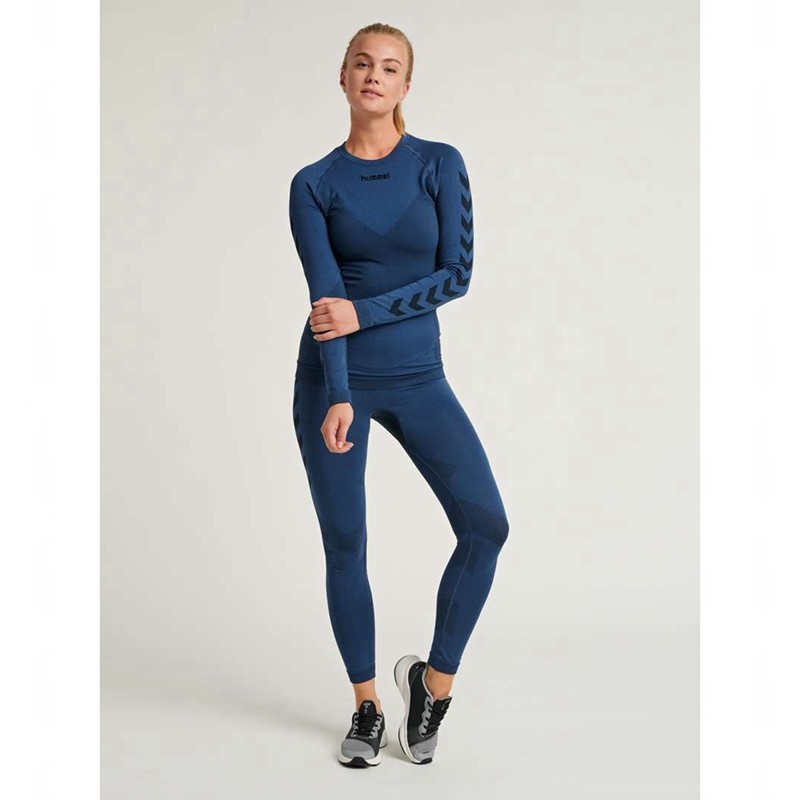 Hummel First Seamless Tr W Strumpbyxor Dam Marinblå | 731583-507