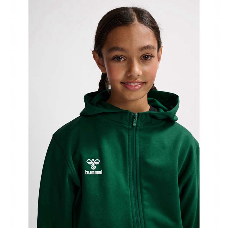 Hummel Go 2.0 Zip Hoodie Barn Gröna | 084350-293