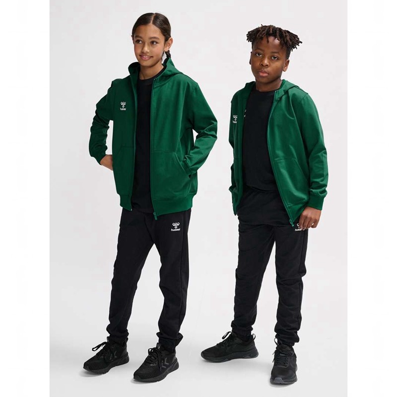 Hummel Go 2.0 Zip Hoodie Barn Gröna | 084350-293
