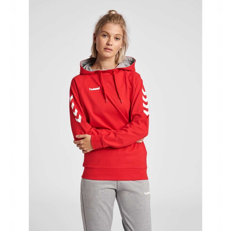 Hummel Go Cotton Hoodie Dam Röda | 897401-896