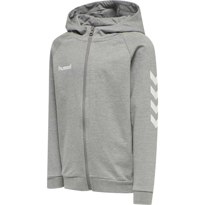 Hummel Go Cotton Zip Hoodie Barn Grå | 196688-267