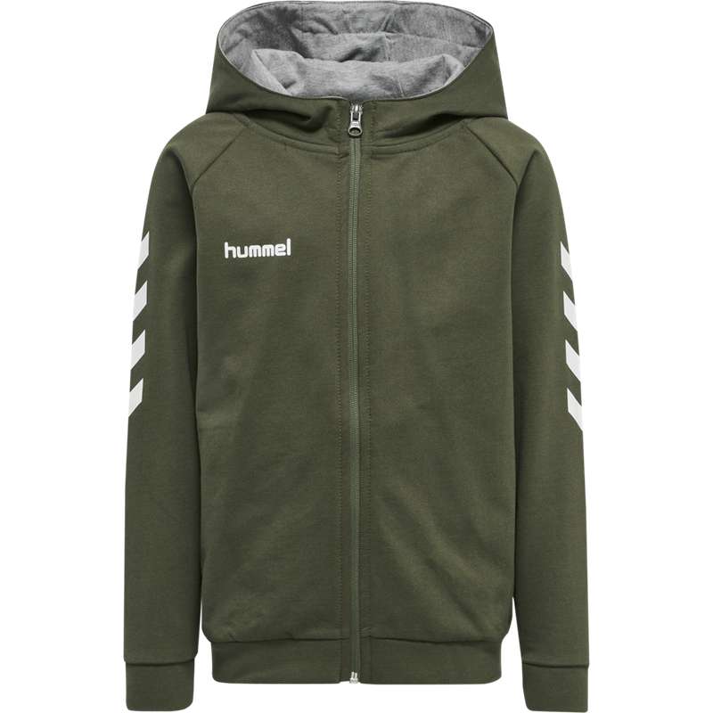Hummel Go Cotton Zip Hoodie Barn Gröna | 644407-405
