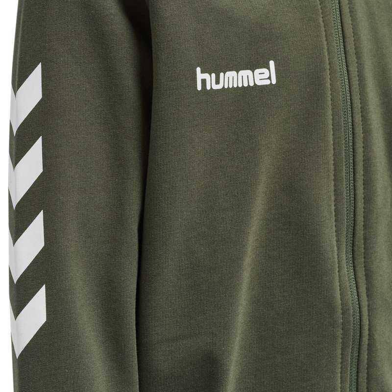 Hummel Go Cotton Zip Hoodie Barn Gröna | 644407-405