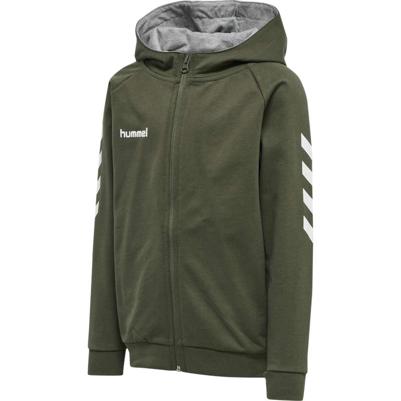 Hummel Go Cotton Zip Hoodie Barn Gröna | 644407-405