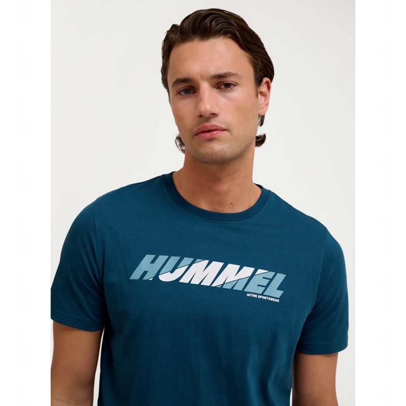 Hummel Graphic Bold Logo T-shirt Herr Marinblå | 346020-841