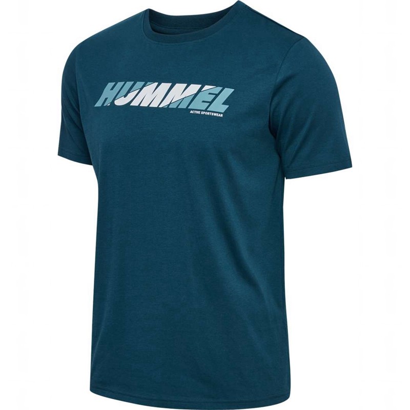 Hummel Graphic Bold Logo T-shirt Herr Marinblå | 346020-841