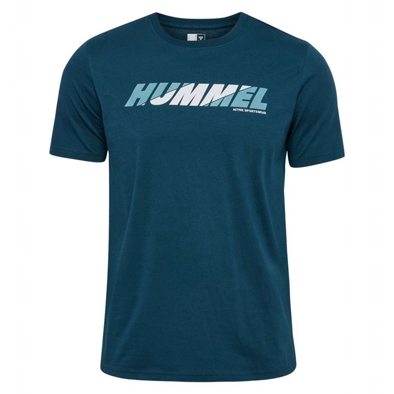 Hummel Graphic Bold Logo T-shirt Herr Marinblå | 346020-841