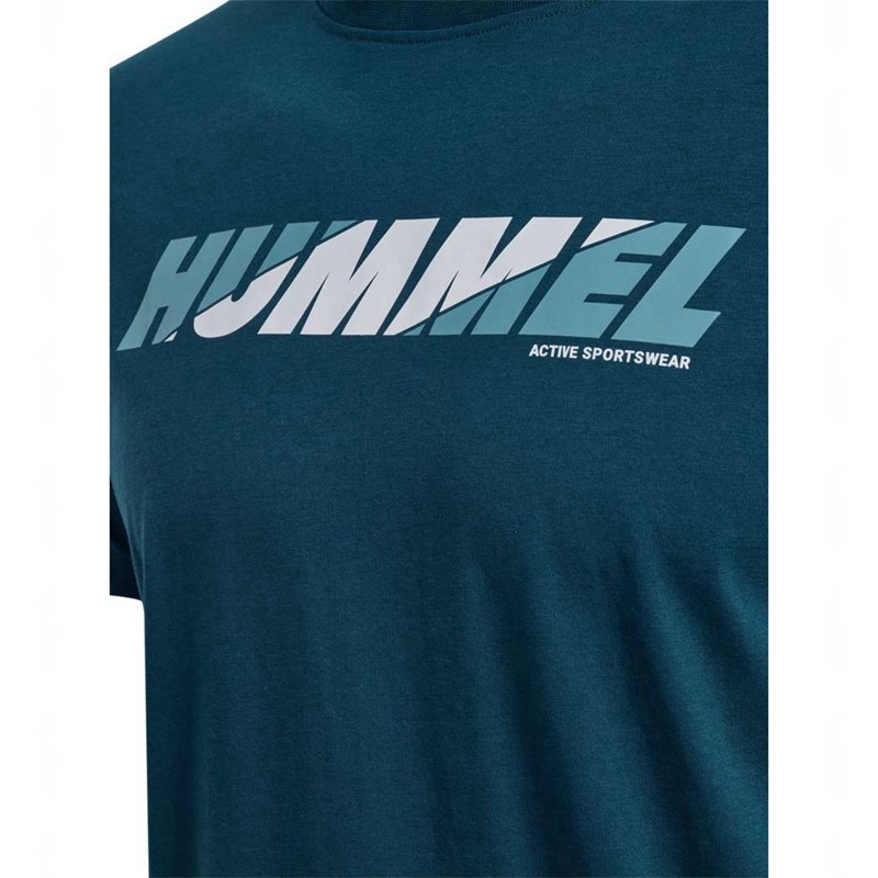 Hummel Graphic Bold Logo T-shirt Herr Marinblå | 346020-841
