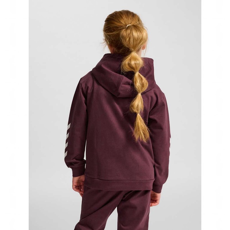 Hummel Jr Logo Hoodie Barn Vinröda | 759227-359