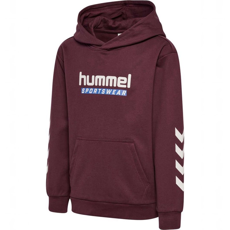 Hummel Jr Logo Hoodie Barn Vinröda | 759227-359