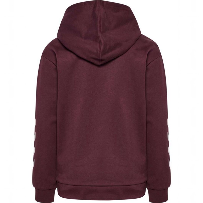 Hummel Jr Logo Hoodie Barn Vinröda | 759227-359