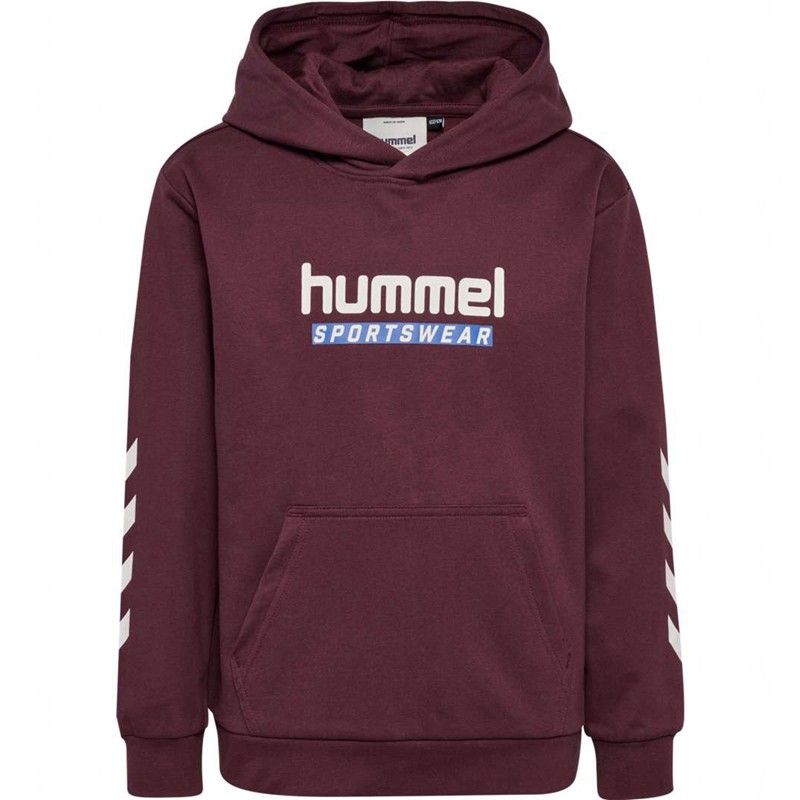 Hummel Jr Logo Hoodie Barn Vinröda | 759227-359
