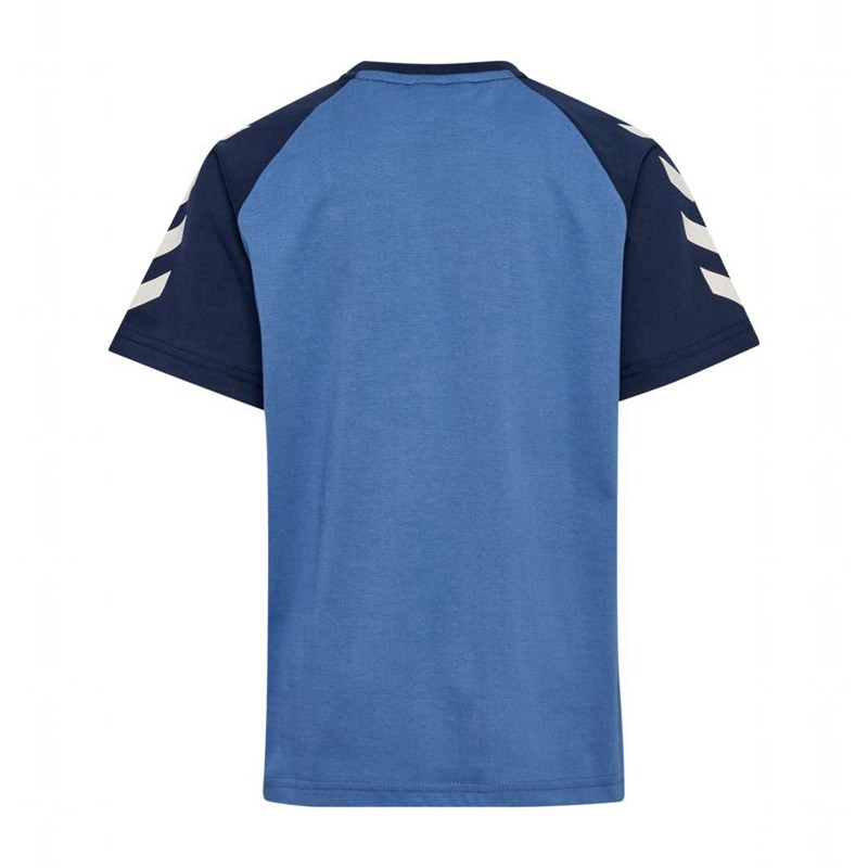 Hummel Jr Logo S/S T-shirt Barn Blå | 389133-191