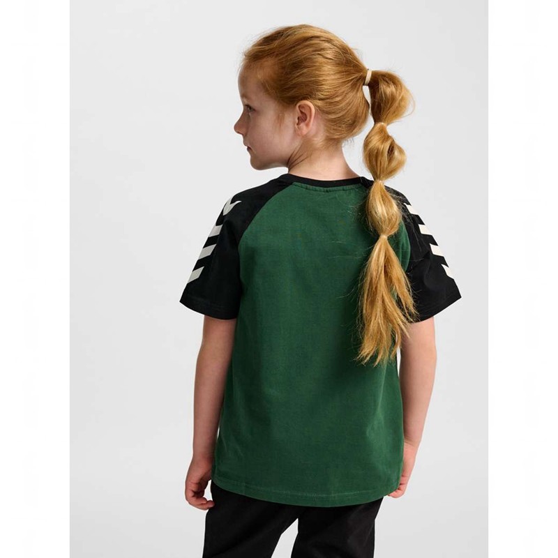 Hummel Jr Logo S/S T-shirt Barn Gröna | 201692-540